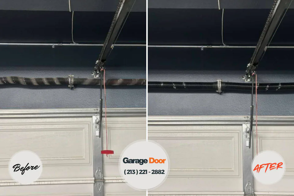 Before and after: garage door repair Clawson, MI